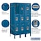 Salsbury Industries Wardrobe Locker, 36" W, 18" D, 66" H, (3) Wide, (9) Openings, Blue 63358BL-U - alternate 3